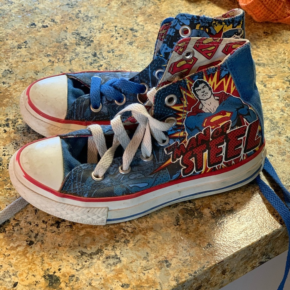 Superman Converse mid-rise sneakers, size 11